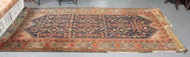 Appraisal: Antique Caucasian Design Scatter Carpet From an East St NYC