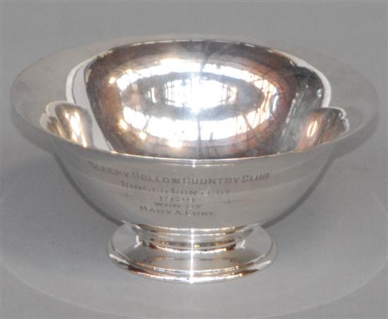 Appraisal: GORHAM STERLING SILVER STANDISH PRESENTATION BOWL Inscription dated Diam Approx