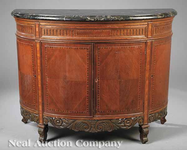 Appraisal: A Neo-Classical-Style Inlaid Mahogany Demilune Commode early th c original