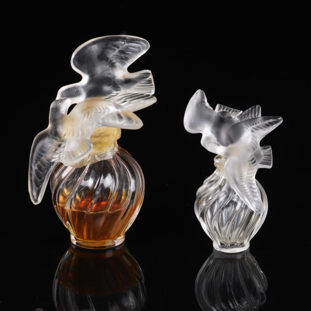 Appraisal: Two Lalique Nina Ricci perfume bottles with frosted glass bird