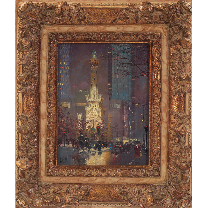 Appraisal: Robert Lebron American b ''Water Tower Chicago '' c oil