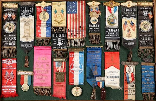 Appraisal: A GROUP OF CIVIL WAR GAR RIBBON BADGES A GROUP