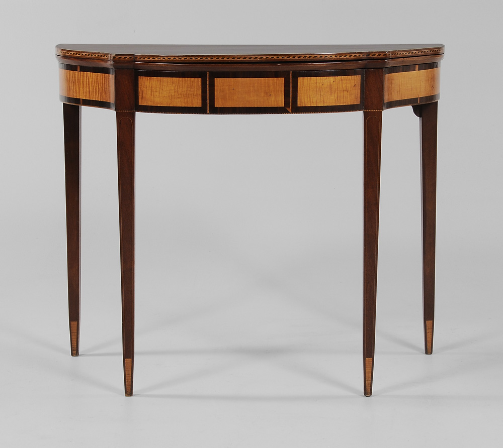 Appraisal: New England Federal Inlaid Mahogany Games Table probably Massachusetts circa