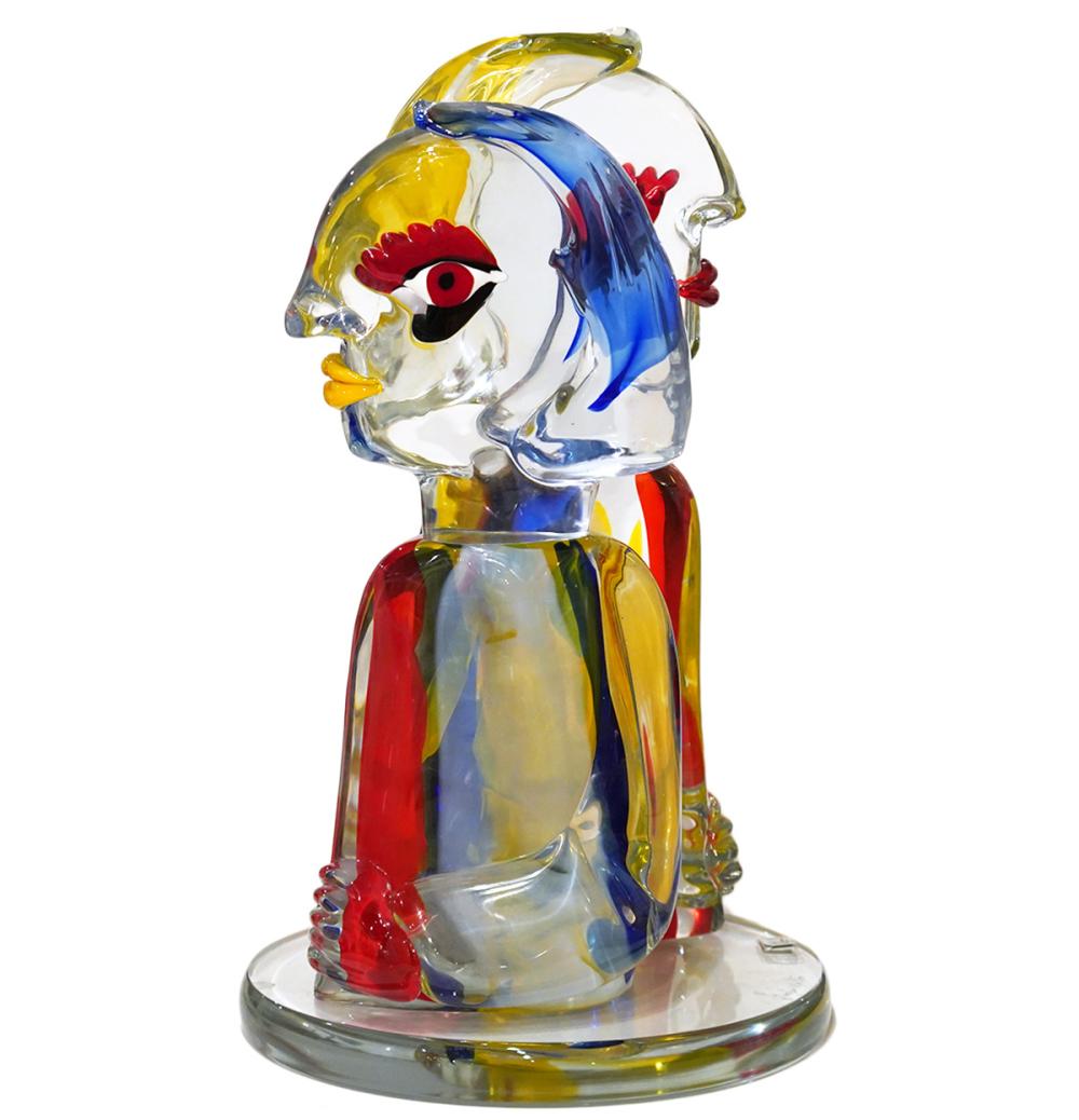 Appraisal: WALTER FURLAN MURANO GLASS SCULPTURE 'THE PAIR'Walter Furlan Italy Born