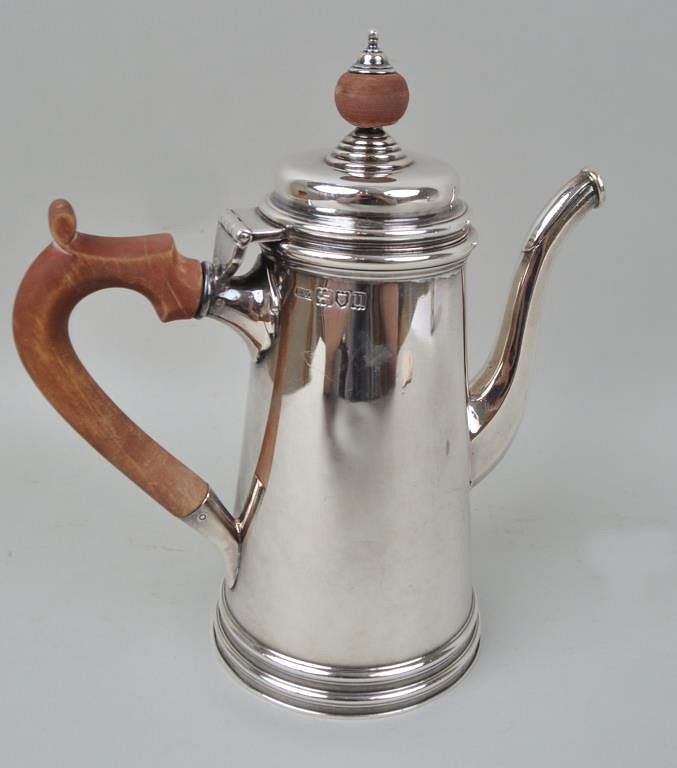 Appraisal: English Sterling Silver Coffee Pot marked Crighton Bros NY bottom