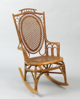 Appraisal: A Wakefield Rattan Rocking Chair A pretty rattan rocking chair