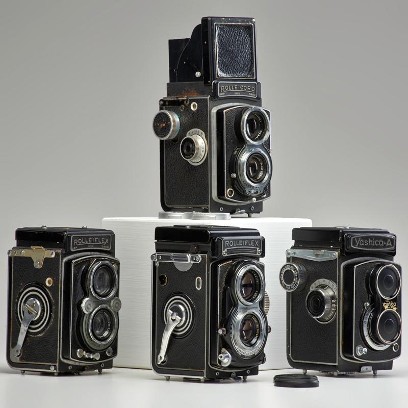 Appraisal: TWIN LENS REFLEX CAMERAS Four mid th c Two Reolleiflex