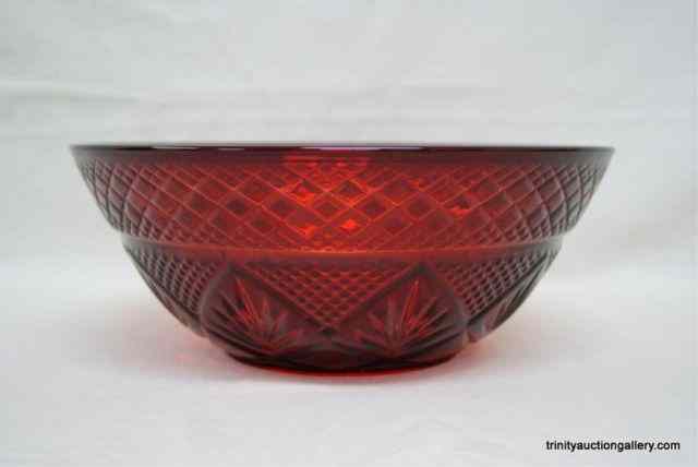 Appraisal: Luminarc Large Ruby Red Salad BowlDesigned by Chris D'Arques by