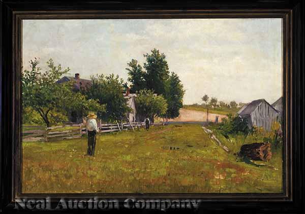 Appraisal: Thomas Corwin Lindsay American - Meeting in the Field oil