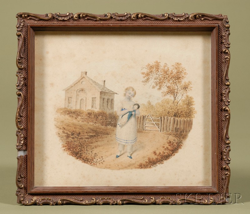 Appraisal: Anglo-American School early th century Vignette of a Young Girl