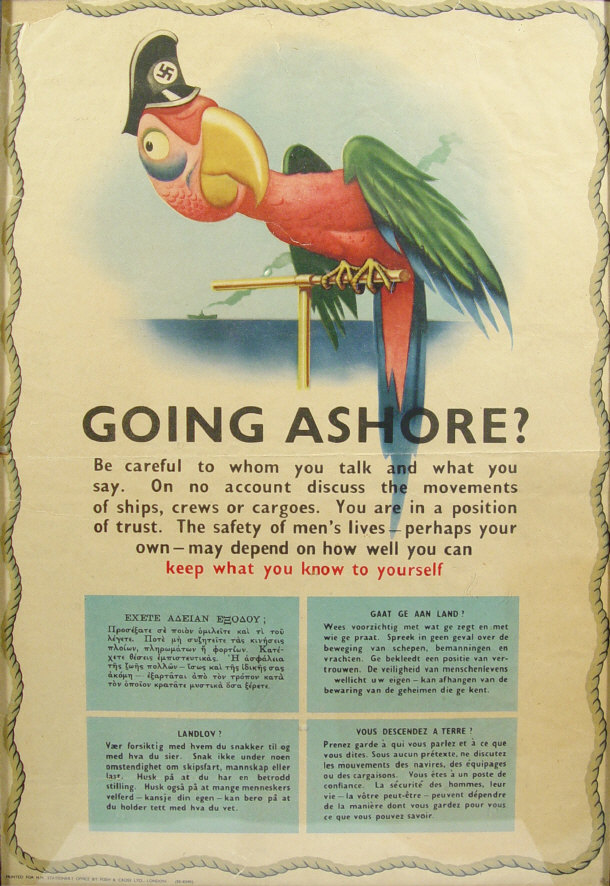 Appraisal: Military poster 'Going Ashore Keep what you know to yourself'