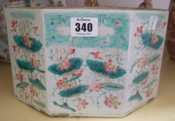 Appraisal: A Chinese 'famile-rose' section of an hexagonal-shaped box and cover