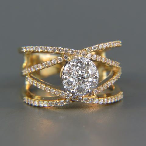 Appraisal: Diamond Ring round diamonds totaling carat k rose gold high