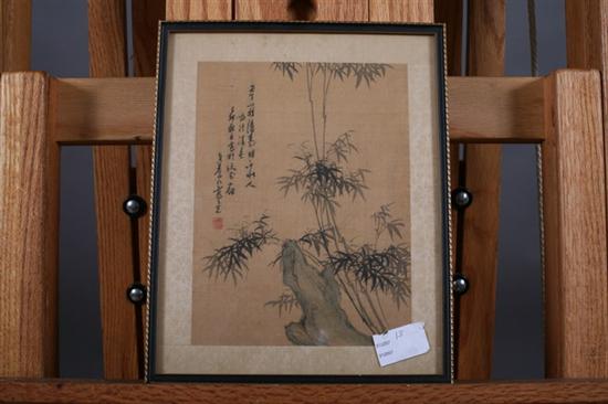 Appraisal: CHINESE SCHOOL th century BAMBOO ink on silk signed and