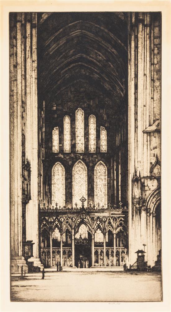 Appraisal: Sale Lot Kenneth Steil th century Ely Cathedral etching x