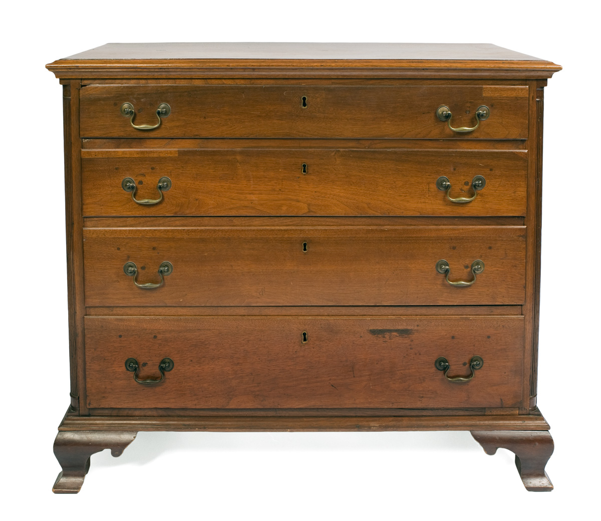 Appraisal: AMERICAN CHIPPENDALE WALNUT CHEST OF DRAWERS DELAWARE RIVER VALLEY The