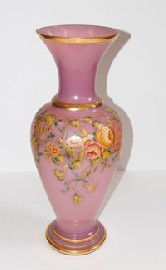 Appraisal: LARGE VICTORIAN PINK OPALINE ENAMELLED GLASS VASE