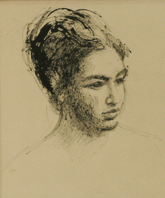 Appraisal: Unknown artist Portrait of a Girl ink x cm