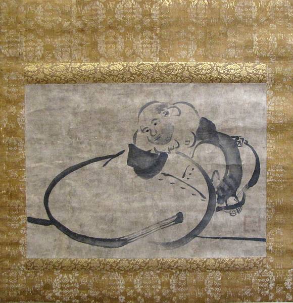 Appraisal: Artist unknown Edo Period Hotei Hanging scroll ink on paper