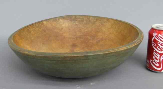 Appraisal: th c wooden bowl '' Diameter '' Ht