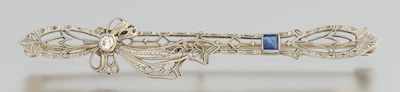 Appraisal: An Art Deco Filigree Brooch k white gold filigree brooch