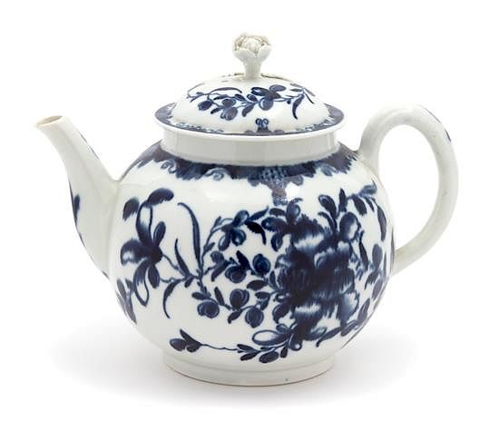 Appraisal: A Worcester Porcelain Mansfield Pattern Teapot A Worcester Porcelain Mansfield