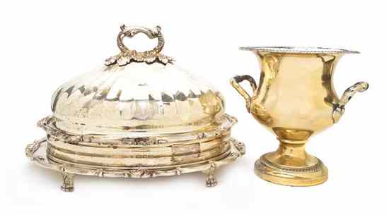 Appraisal: A Silverplate Cloche together with an associated well and tree