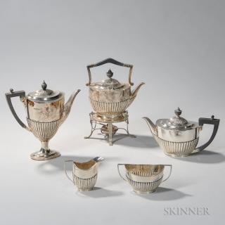 Appraisal: Five-piece Assembled Victorian Edward VII Sterling Silver Tea and Coffee