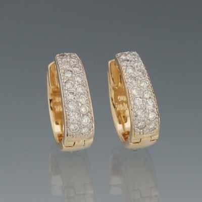 Appraisal: A Pair of Ladies' Diamond Huggie Earrings k yellow gold