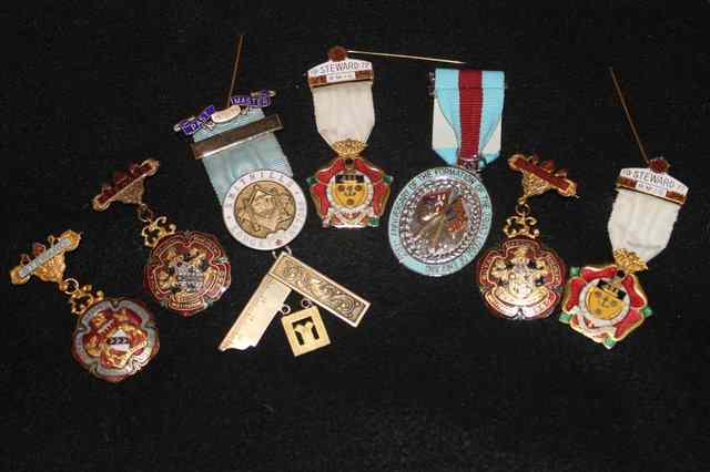 Appraisal: A COLLECTION OF VARIOUS MASONIC MEDALS mostly with coloured enamel