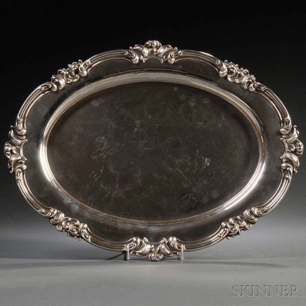 Appraisal: International Sterling Silver Platter Meriden Connecticut th century oval with