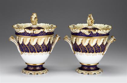 Appraisal: Pair of English porcelain fruit coolers th century probably coalport