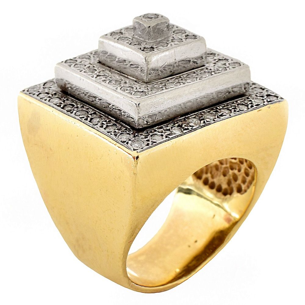 Appraisal: Vintage Diamond and K Gold Ring Vintage Pave Set Diamond