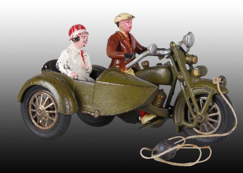 Appraisal: Cast Iron Hubley Harley Sidecar Motorcycle Toy Description Rubber tires