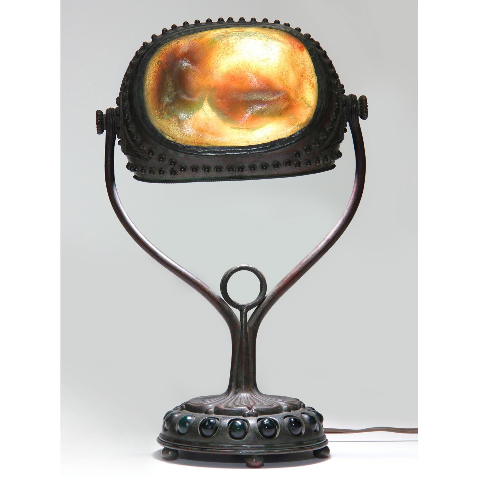 Appraisal: Fine Tiffany Studios Turtleback Desk Lamp circa patinated bronze adjustable