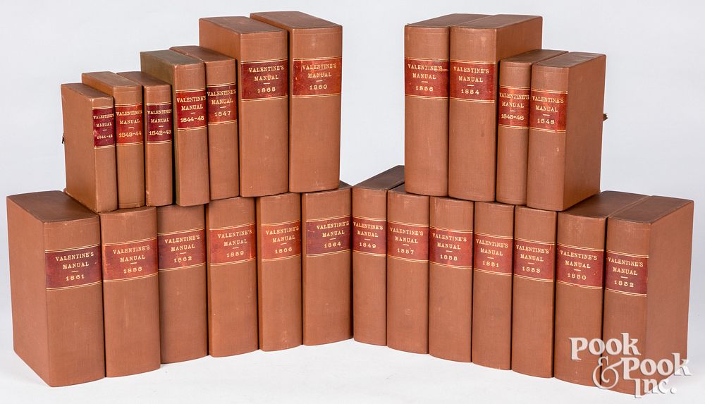 Appraisal: D T Valentine's Manual of NY volumes Twenty-four volumes of