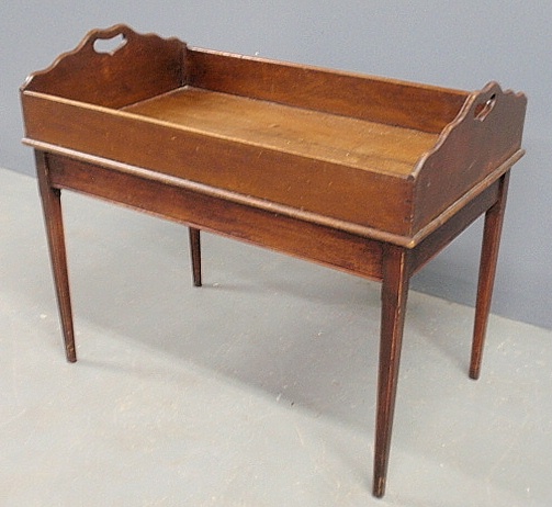 Appraisal: - Carved mahogany serving tray early th c made into