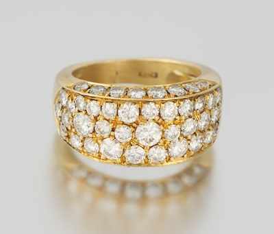 Appraisal: A Ladies' Diamond Ring k yellow gold ring set across