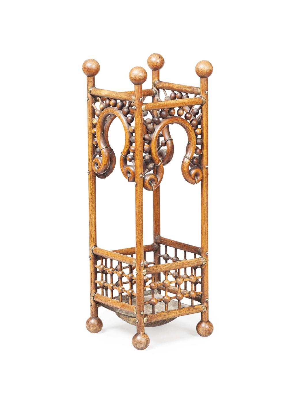 Appraisal: AESTHETIC PERIOD BENTWOOD STICK STAND CIRCA with stick and ball