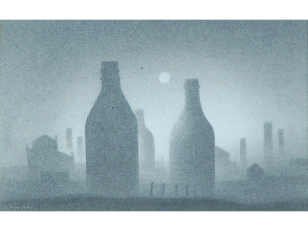 Appraisal: TREVOR GRIMSHAW - PENCIL DRAWING Industrial landscape showing bottle kilns