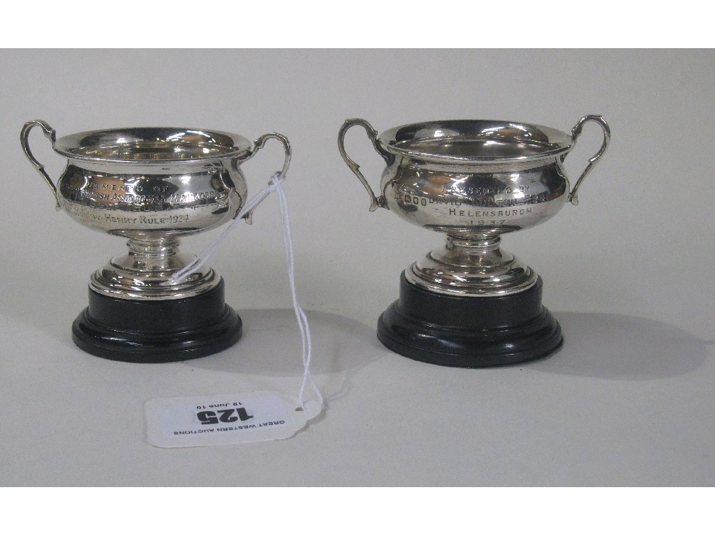 Appraisal: Lot comprising silver trophy cups London and