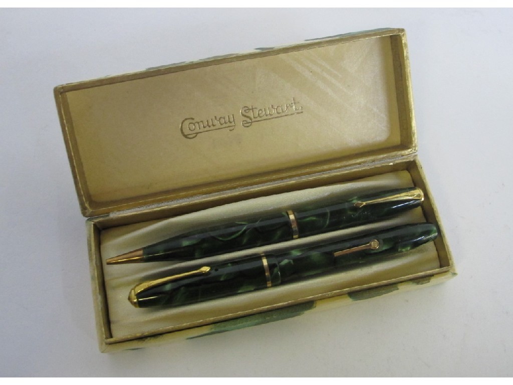 Appraisal: Cased Conway Stewart pen and pencil set No