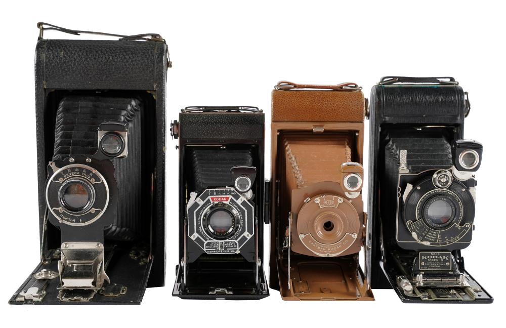 Appraisal: FOUR VINTAGE FOLD OUT CAMERASNo A Kodak Series III Seneca