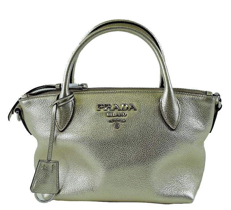 Appraisal: Prada Small Gold Daino Tote w Top Zip - NEW