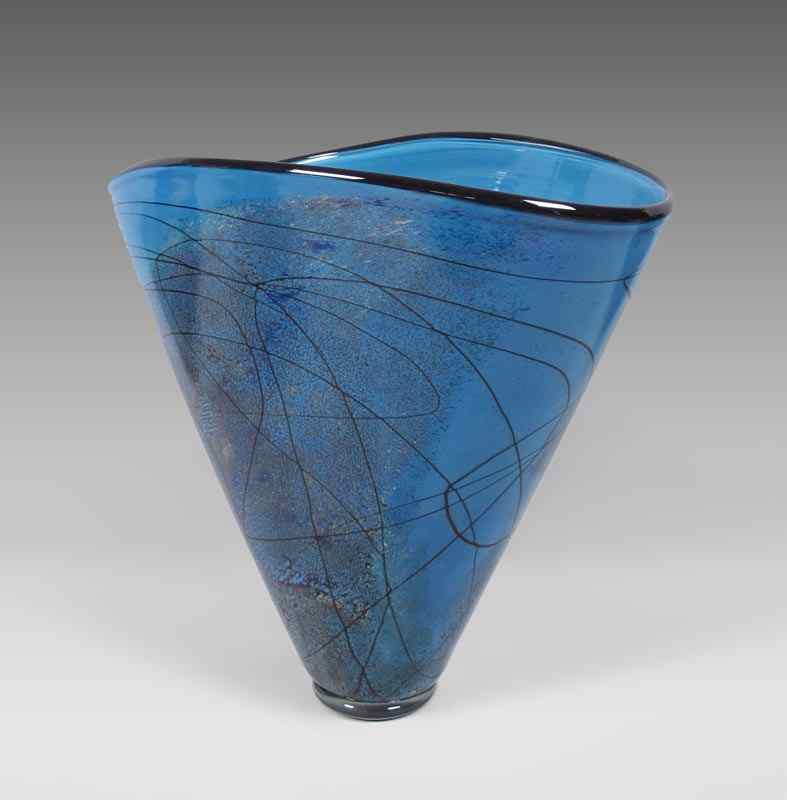 Appraisal: NEMTOI Ioan Romanian th C ART GLASS VASE ''Blu ''