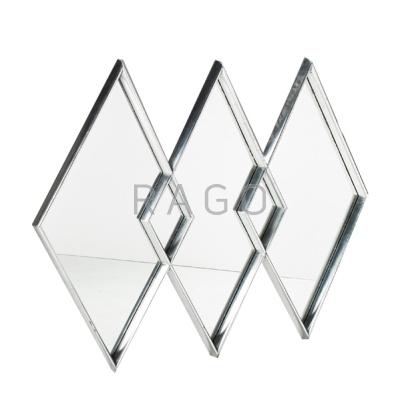 Appraisal: LA BARGE Triple diamond wall mirror USA s Silver-leafed wood