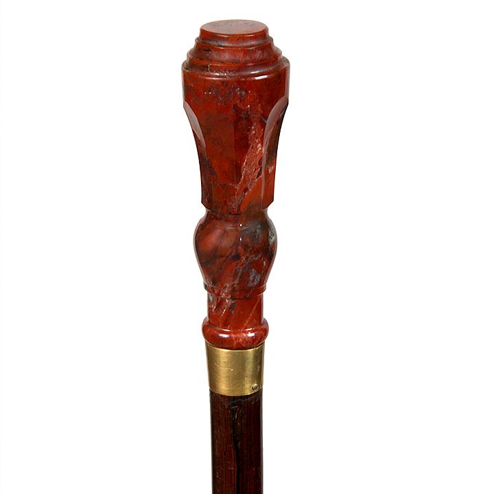 Appraisal: Hardstone Dress Cane Ca - An unusually carved stone handle