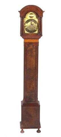 Appraisal: AN TH CENTURY STYLE WALNUT 'GRANDMOTHER' CLOCK having an arched