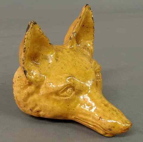 Appraisal: Yellow glazed sewer tile fox head late th c h