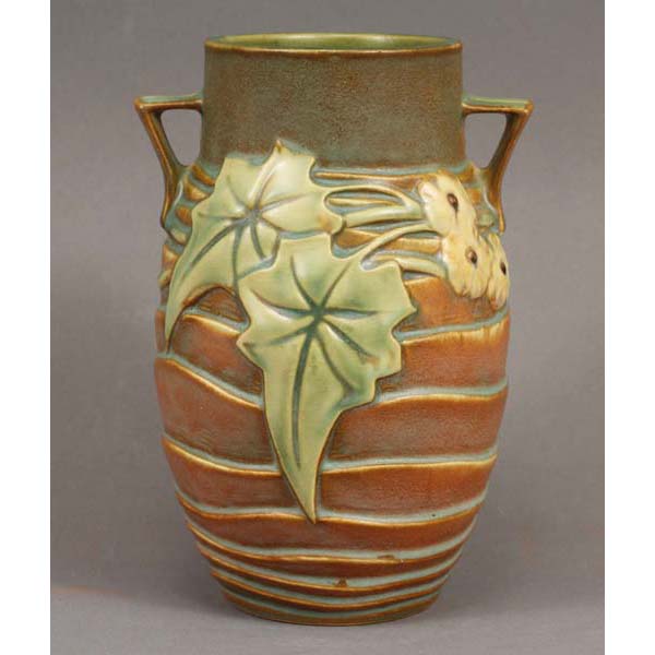 Appraisal: Roseville Brown Luffa Art Pottery Vase